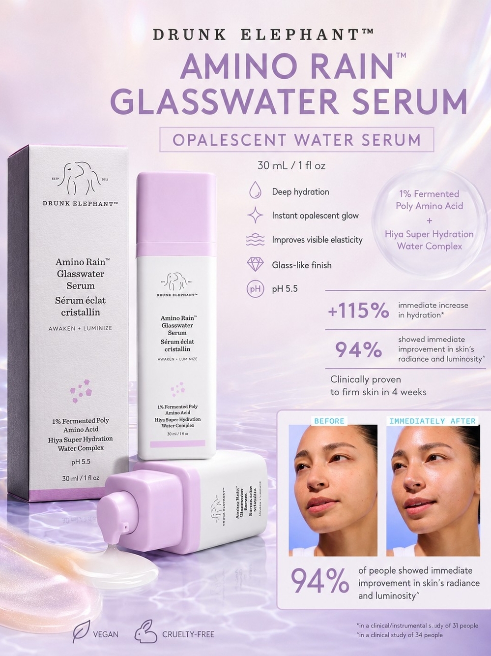 Drunk Elephant Amino Rain Glasswater Serum